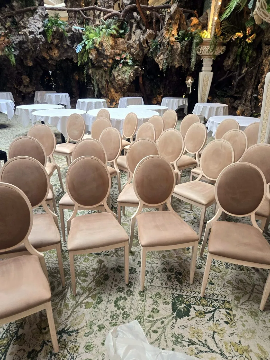 Chaises médaillon du restaurant Le Chapon Fin nettoyées par AMEN 33
